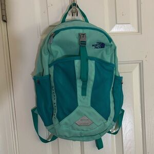 The North Face Aqua and Teal Backpack